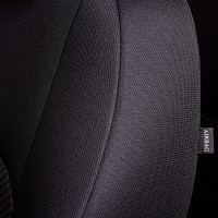 Авточехлы «Lord Auto Дублин Жаккард» Hyundai Solaris l 09.2010-01.2017 г.в., раздельная задняя спинка (седан, чёрный/стежок серый)